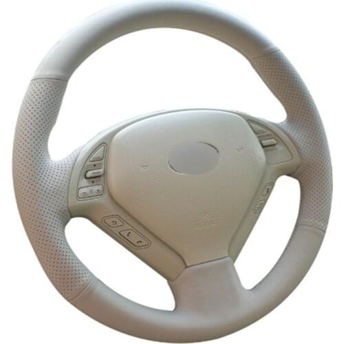 DIY Sewing-on PU Leather Steering Wheel Cover Exact Fit For Infiniti G25 G35 G37 QX50 EX25 EX35 EX37 2008-2013