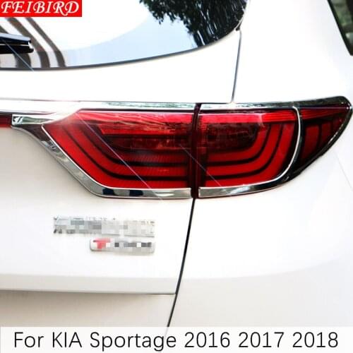 For KIA Sportage 2016 2017 2018 ABS Exterior Chrome Rear Tail Light Lamp Rear Fog Light Lamp Cover Decoration Stickers Trim