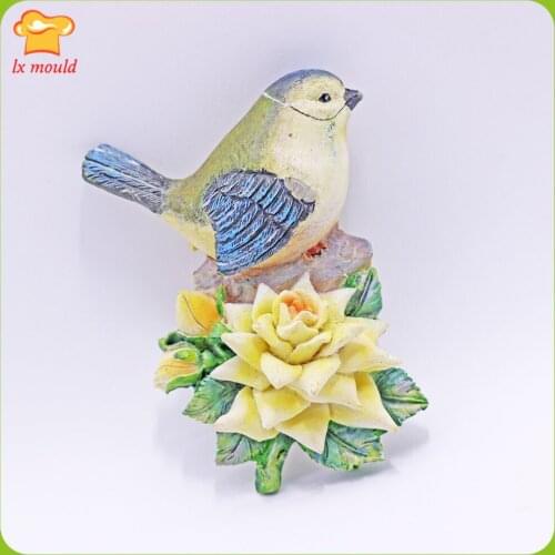 Exclusive New Playful FIowers And Bird Silicone Mould Fondant Sugarcraft Icing Chocolate Mold