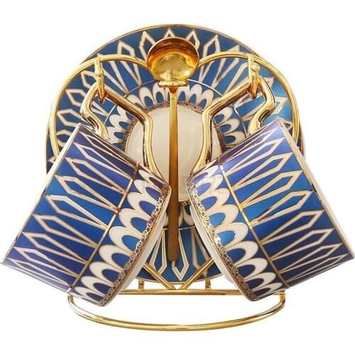 European ceramic cup coffee cup set afternoon tea set Creative Cup household spoon holder with dish