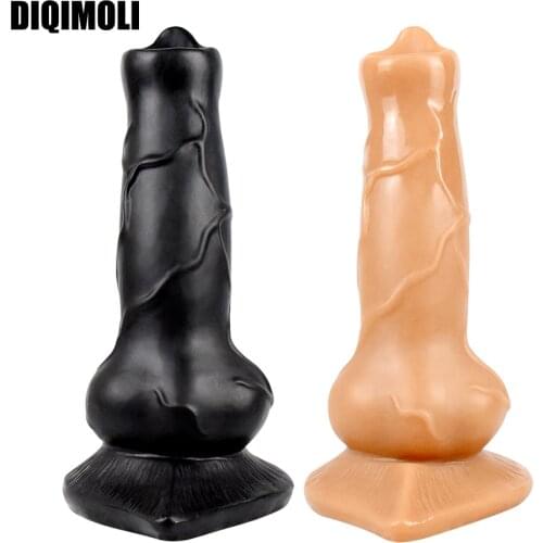 Imitation Dog Penis Dildo Anal Plug Healthy Soft Dildos with Suction Cup for Stimulates the Vagina and Anus Big Dick Sex Toys