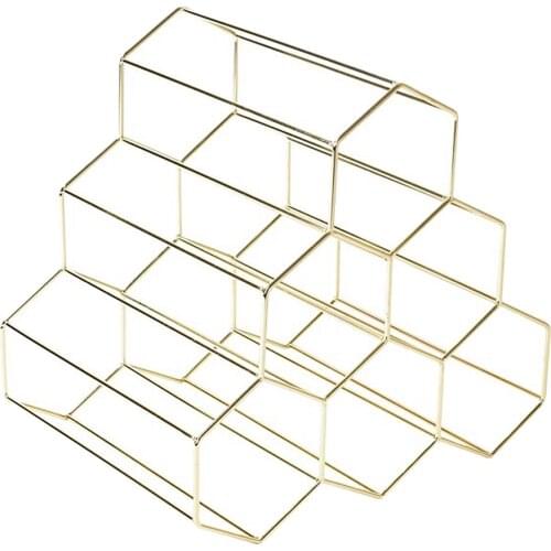 Creative Triangle 6 Bottles Wine Rack Metal Storage Holder for Kitchen Bar Wedding Party Decor