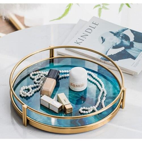 Agate stone round serving plate with gold stand Luxury home decoration gift drop shipping