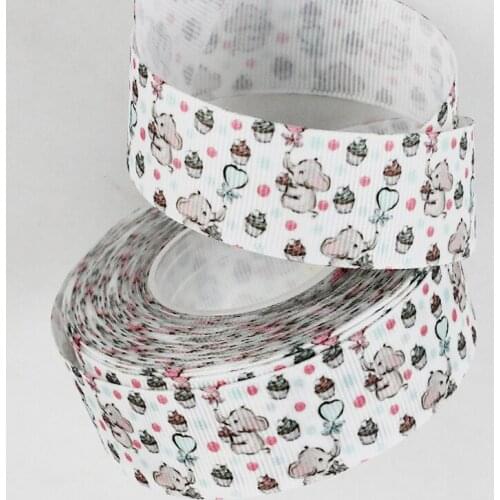 Elephant printed grosgrain ribbon wedding diy decoration christmas decorations for home 9mm 16mm 22mm 25mm 38mm 57mm 75mm
