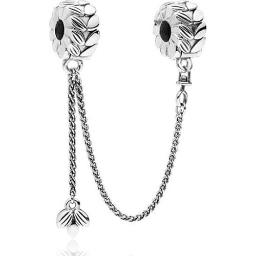 Hot Sale Silver Plated Wheat Design Safety Chain Charm Fit Original 3mm Bracelet Bangle for Women DIY Jewelry Making