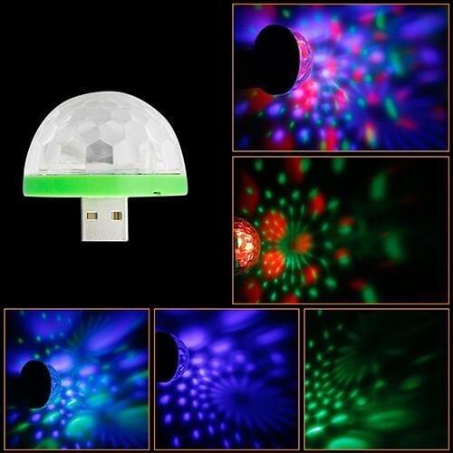 USB Mini Mushroom Light Car DJ RGB Light Colorful Music Sound Magic Music Control Ball Lamp Stage Home Party Light Decorations