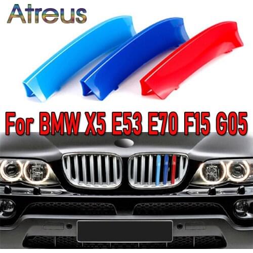 3pcs ABS Car Grille Sticker Strip Cover Trim Clip For BMW E53 E70 F15 G05 X5 2020 2019 2018 2017 2016 2015 2014 2013 2012 99-11