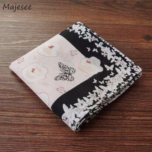 Handkerchiefs Women Cotton High Quality Soft Funny Printed Plaid Various Color Casual Ladies Pocket Square Elegant Chic Trendy