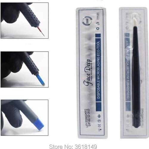 Newest 5pcs Tattoo Manual Pen Microblading Pen 1-in-3 Permanent Makeup Pen for Eyebrow Tattoo Pen