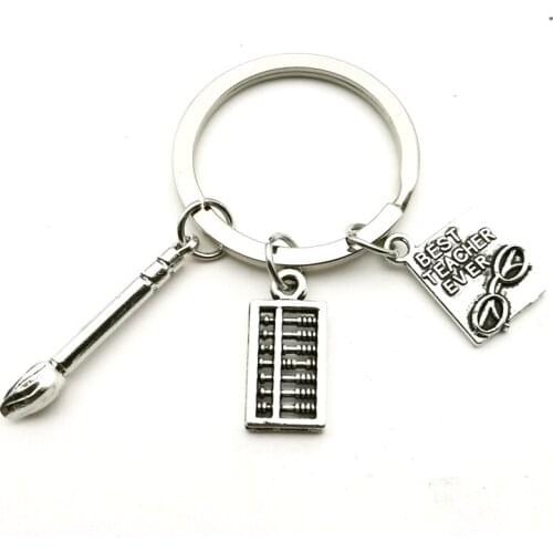 New Fashion Jewelry Brush Keychain, Calculator Keychain, Abacus Keychain Men and Women Car Pendant Handmade