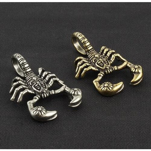 Scorpion Knife Beads Copper Pendant Brass EDC Paracord Scorpion Brass Key Ring Accessories