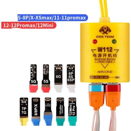 OSS TEAM W112 Repair Power Supply Test Cable Boot line For iPhone 5 to11 Pro 12 mini 12 Pro MAX DC Power Test Cable