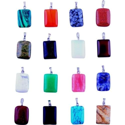 Natural Stone Pendulum Rectangle Shape Pendants Charms For Jewelry Making Gem Crystal Healing Pendant Diy Necklace Earring