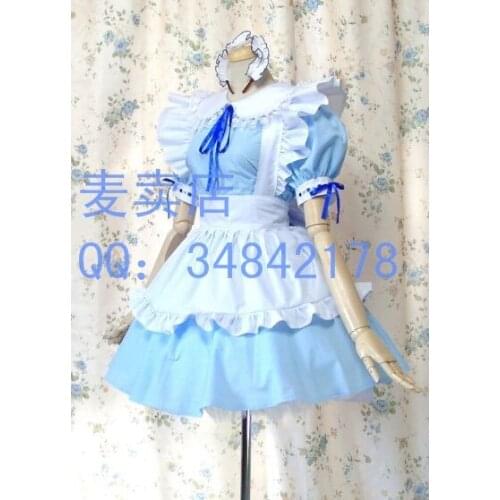 Easy maid blue dress Cosplay Costume Tailor made