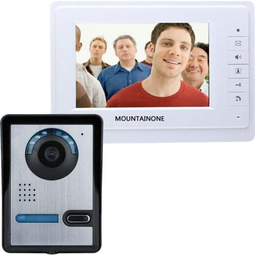 Wired 7 Inch color doorphone video door phone for Apartments video intercom