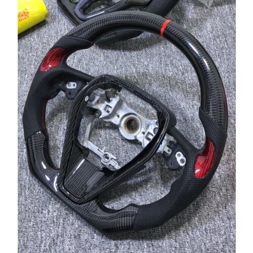 Cuatomized Real Carbon Fiber Sports Steering Wheel Leather compatible For Toyota Avalon 2018-2020