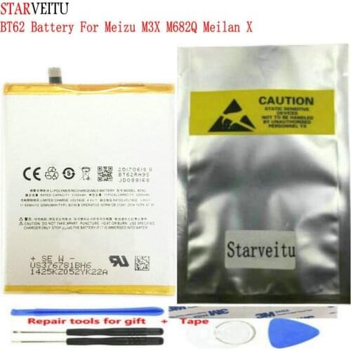 STARVEITU BT62 Battery for Meizu M3X M682Q Meilan X Bateria Rechargeable Li-polymer Mobile Phone Batteries Repair Tools