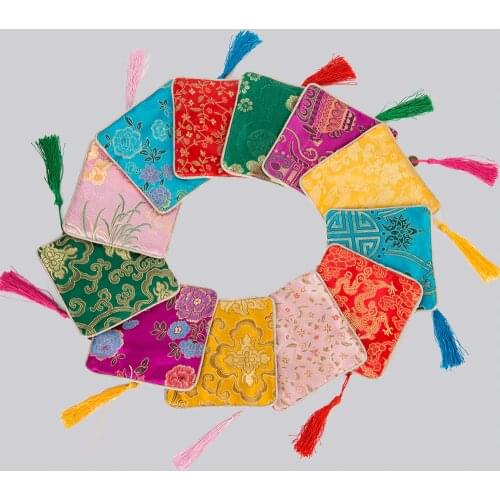 20pcs Jewelry Packaging Wedding Gift Pouch Bags Drawstring Cloth Silk Fabric Christmas Party Favor Gift Bags & Pouches 11*11cm