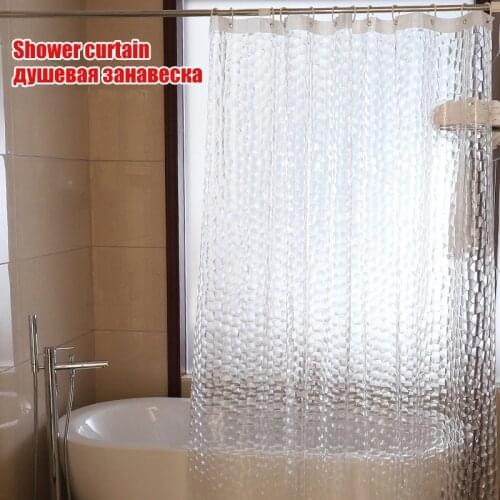 3D Waterproof Thickened Transparent Shower Curtain Multi-Size With Hooks Bathing Sheer Home Decoration Bathroom Accessaries