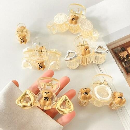 2021 New Fashion Bear Hair Claw Trendy Hair Clips Claw Hair Accessories Cute Crab Clamp For Women Girls Headwear Gifts