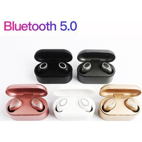 2 pcs TWS 5.0 Mini Wireless Bluetooth Earphone Stereo Earbud Headset Headphones Mic For Smart Phone 500 mAH