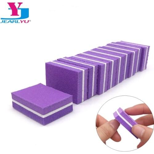 20Pcs/Lot Nail File 100/180 Purple Mini Sponge Sanding Buffer Block Pedicure Manicure Buffing Polish Beauty Tools Nail Supplies