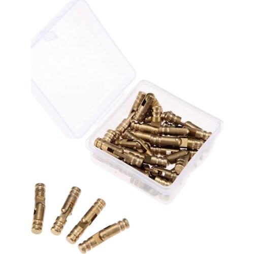 40Pcs 4*20mm Brass Concealed Barrel Hinges Jewelry Wood Box Case Cabinet Doors Hidden Invisible Furniture Hinge with Storage Box