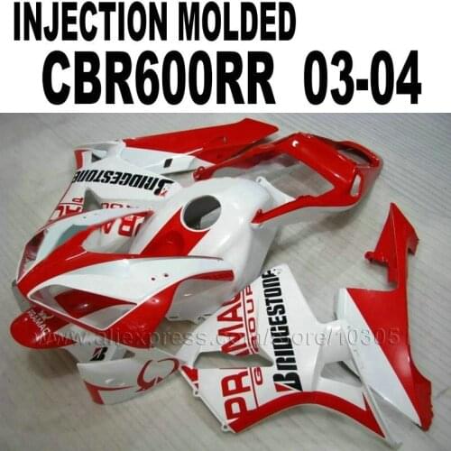 ABS Factory Moto Injection Molding Fairings Kit For 2004 Honda CBR600RR 2003 CBR 600 RR 03 04 Cbr600 White Red PRAMAT Fairing K