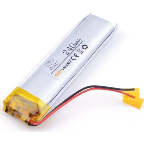 451447 240mAh 3.7v lithium Li ion polymer rechargeable battery For Bluetooth Headset 3D glasses Smart watch Sports bracelet