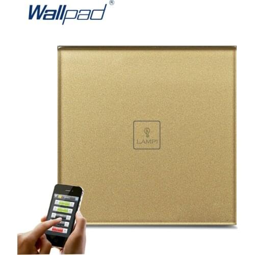 BS CE Approved WIFI Wallpad Gold Temepred Glass WIFI Remote 1 Gang Wireless Electric Touch Screen Controlled Smart Home Switch
