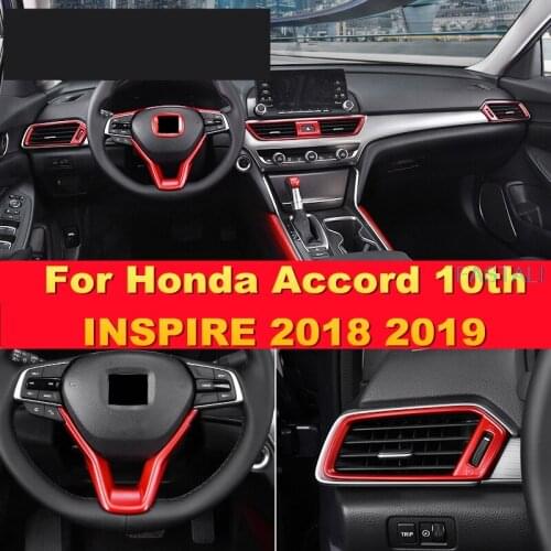 For Honda Accord 10th INSPIRE 2018 2019 steering wheel decorative strips panel air outlet sticker car interior accessories