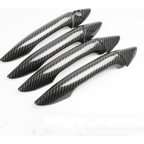 For Hyundai Elantra 2012-2016 Chrome Carbon Fiber Door Handle Cover Trim Set 2013 2014 2015 Accessories Stickers Car Styling