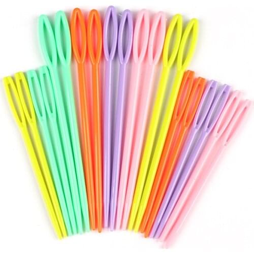 DoreenBeads Multicolor Plastic Sewing Needles Knitting Crochet Locking Stitch Marker DIY Crafts Accessories 2 3/4",3 3/4", 20Pcs