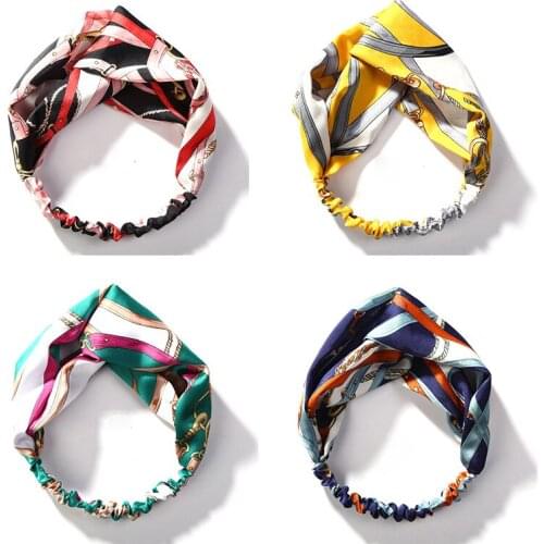 Fashion Headband Summer Bohemian Girls Hairband Elastic Cross Knot Ladies Headbands For Women Turban Haarband Hair Accessories