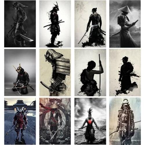 Canvas Painting Japanese Samurai Modern Wall Art Character Posters and Prints Living Room Bedroom Decoration Without Frame