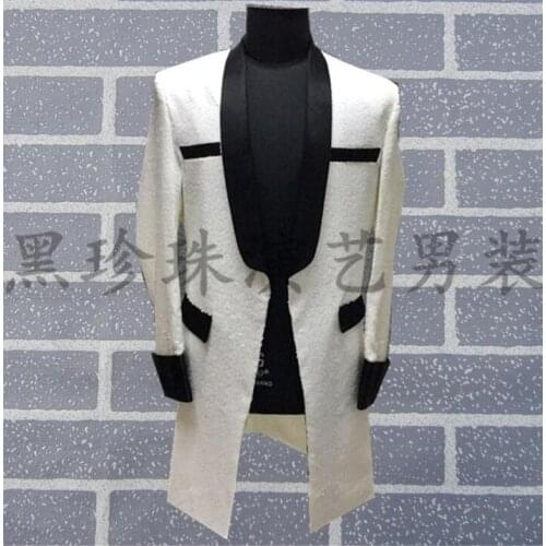 Korean men suits designs masculino homme terno stage costumes for singers men sequin blazer dance clothes jacket style dress