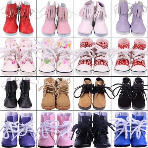 Doll Shoes Boots 5 Cm High-top PU Shoes To choose For 14.5 Inch Wellie Wisher Doll & 32-34 cm Paola Reina Doll Clothes