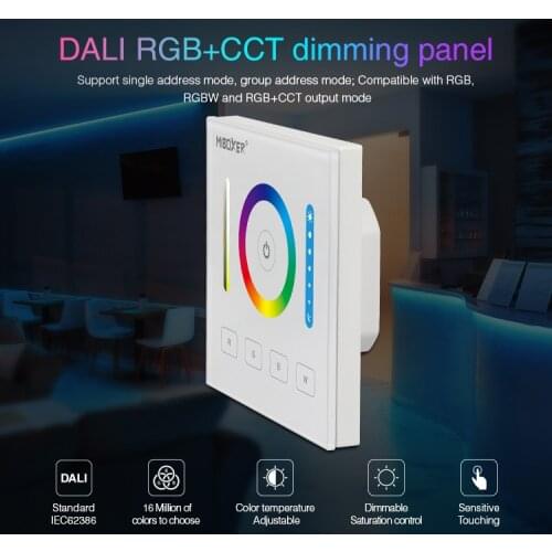 MiBoxer DP3 DALI RGB+CCT Dimmer Panel DL5 5IN 1 LED Strip Controller DL-POW1 Bus Power Supply DL-DOW25 25W RGB+CCT LED Downlight