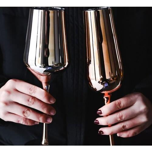 Electroplating lead-free crystal glass red wine cup set household goblet creative cocktail champagne cup