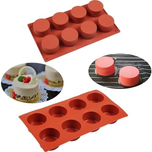 New 8 Cavity Cylinder Silicone Cake Mold Cookies 3D DIY Soap Handmade Kitchen Reuse Baking Tools Decorating Mousse Making Mould