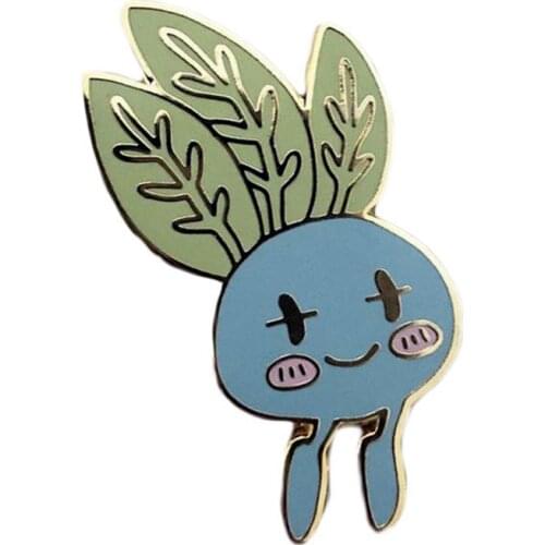 Novelty Weird Radish Oddish Enamel Brooch Pins Metal Badges Lapel Pin Brooches Jackets Jeans Fashion Jewelry Accessories