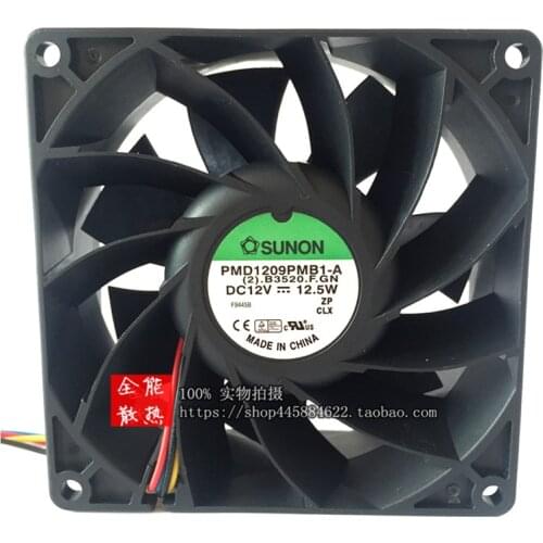 Original PMD1209PMB1-A (2) .F.GN 9CM 9038 12V 12.5W 3-wire fan