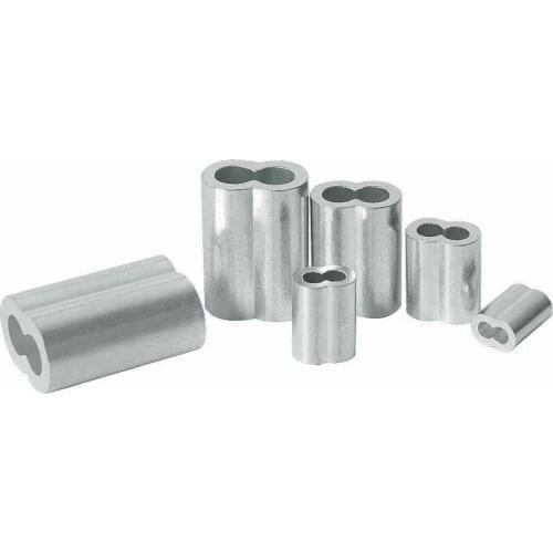 For Sale!1-1.2-1.5-2-2.5-3-4-5-6-8-10-12MM 8 Shape Aluminum Wire Rope Ferrules Crimping Sleeves Clamps Clips Wire Cable Fittings