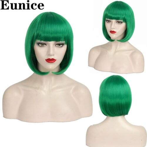 Synthetic Wig Straight Bob Hair Cut With Bangs Heat Resistant Blonde Womens Capless Natural Wigs Short Hair For Women Cosplay