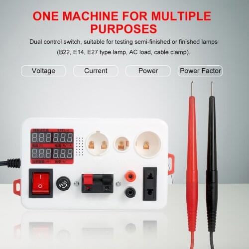 LED Power Tester Lamp Tester Box Test Clamp Electric Power Meter for Bulb Lighting Lamp Lantern Electric Parameter Measurement