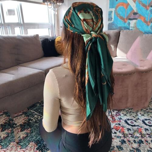 Scarftop Women Summer Satin Headscarf Foulard Bandana Cheveux Soft Neckerchief Hijab Hair Silk Scarf For Ladies