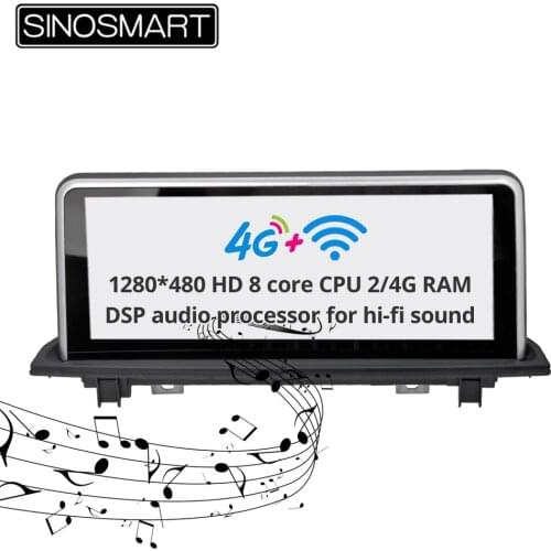 Sinosmart IPS screen car gps multimedia radio navigation player for BMW X1 2016-2017with NBT system