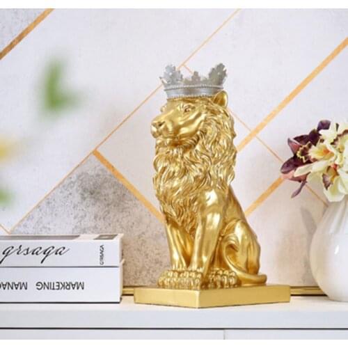Nordic golden lion home decoration modern living room creative furnishings office desktop furnishings