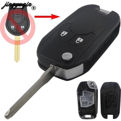 Jingyuqin 2 Button Flip Folding Remote Car Key Case Shell Fob Cover Case Styling For Nissan Cube Micra Qashqai Juke AltimaMaxima