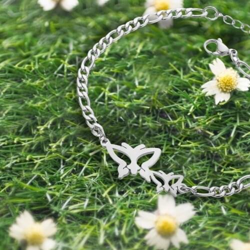 Snowflake Butterfly Bracelets Bangles Animal Chain Link Bracelet Female Stainless Steel Bracelets For Women Accessories